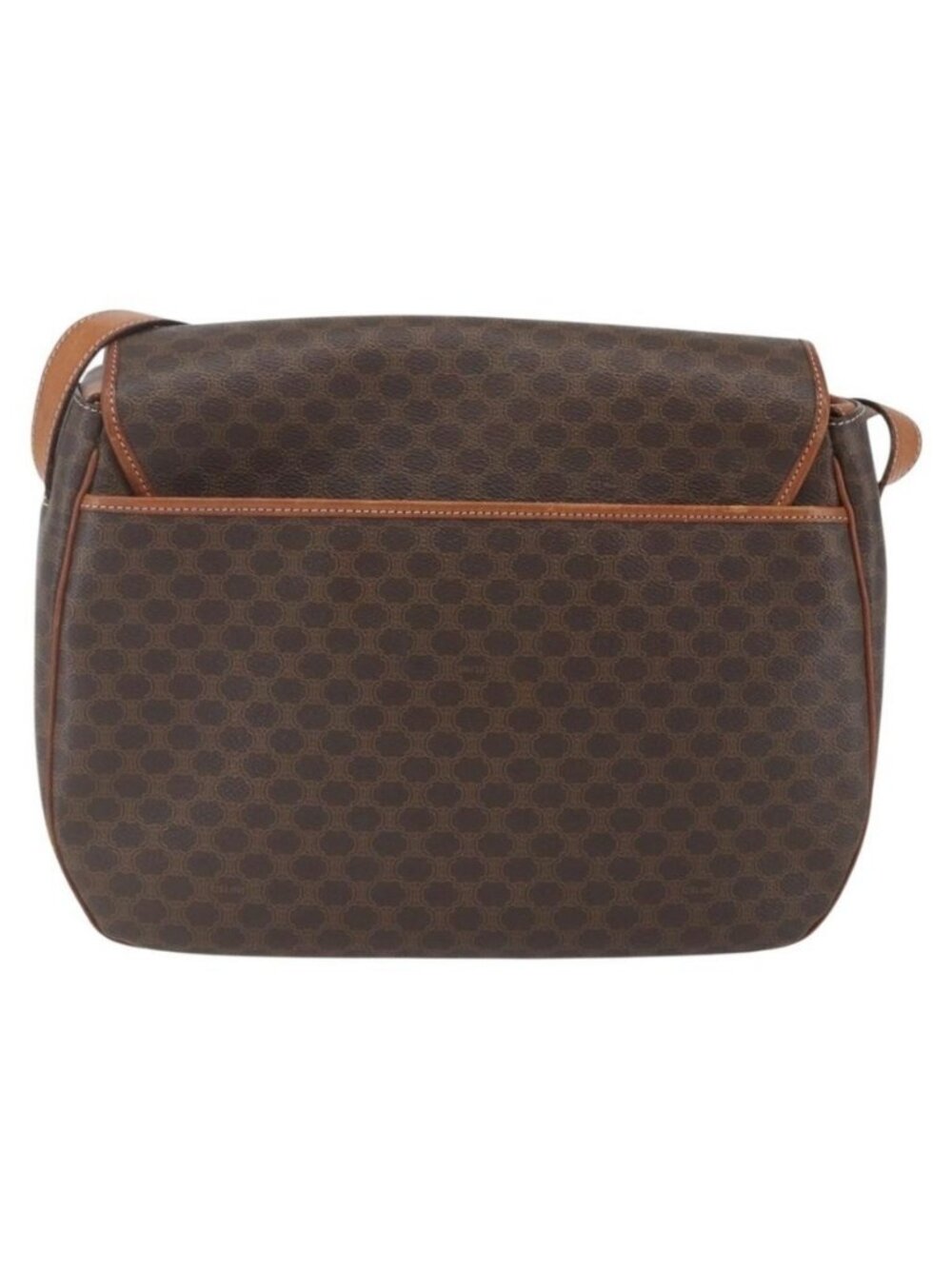 Authentic CELINE Macadam Canvas Shoulder Bag PVC Leather Brown Gold - Picture 9 of 16